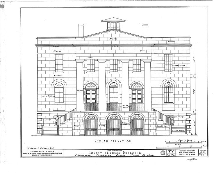 File:County Records Building, 100 Meeting Street (at Chalmers Street), Charleston, Charleston County, SC HABS SC,10-CHAR,64- (sheet 5 of 7).tif