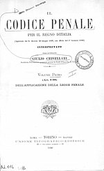 Vignette pour Code pénal italien de 1889