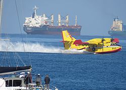 In November 2016, Croatian Air Force sent its Canadair CL-415 water bombers to help Israel in a fight against massive wildfires Croatia A.F. Micha.jpg