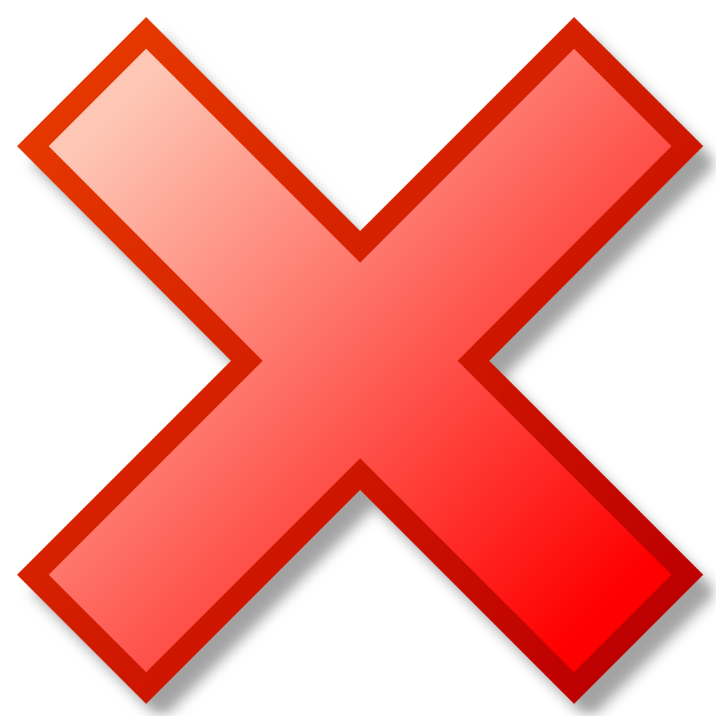 Red cross symbol icon as delete remove Royalty Free Vector