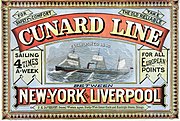 Cunard Line, оценка 1840 г., плакат 1875 г.