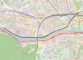 Spoorlijn Saarbrücken-Burbach Untere Hütte - Saarbrücken Rangierbahnhof op de kaart