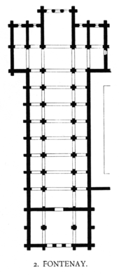 Plan of the church of Fontenay Abbey Dehio 191 Fontenay.png