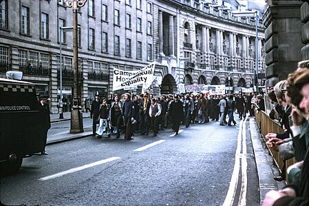 Demonstration in support of LGBT in London, December 1975