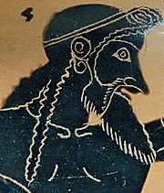 Agamemnon. Yksityiskohta Taleides-maalarin maalaamasta oinokhoesta, n. 520 eaa.