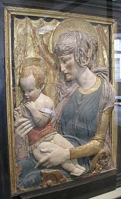 Madonna and Child, painted terracotta, Louvre