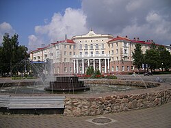 Dzvina Hotel and Frantsyska Skaryny Avenue in Polack.jpg