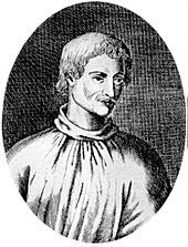 The earliest depiction of Giordano Bruno, a supporter of cosmic pluralism, is an engraving published in 1715 in Germany, presumed based on a lost contemporary portrait. Earlierbruno.jpg