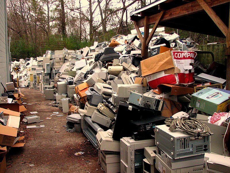 A pile of computer equipment