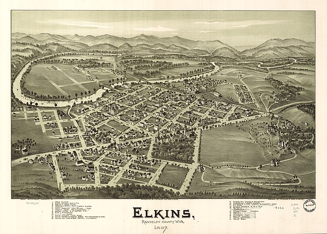 An 1897 bird's eye view of Elkins