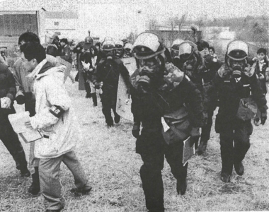 Japan Self-Defense Force chemical troops respond to the Tokyo subway sarin attack in 1995