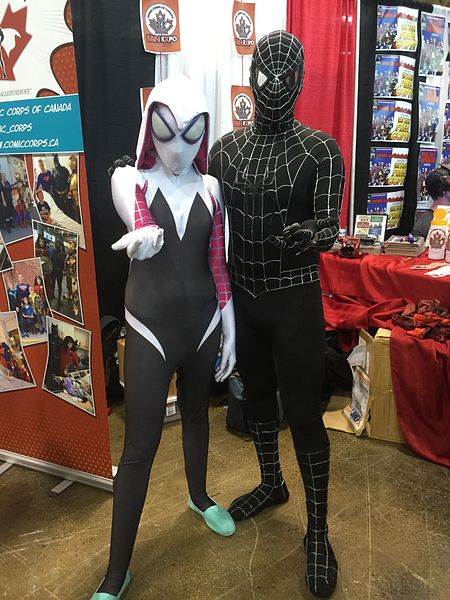 File:Fan Expo Canada 2016 Comic Corps of Canada Brampton Spider-Gwen and Symbiote spidey IMG 0139.jpg