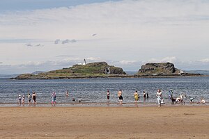 Fidra as seen from Yellowcraig beach Fidra as seen from Yellowcraigs beach.jpg