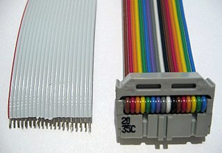 <span class="mw-page-title-main">Ribbon cable</span> Wide and flat cable with multiple conductors