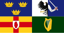 As quatro províncias da bandeira da Irlanda.