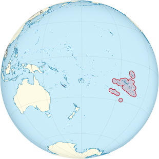 France on the globe (French Polynesia special) (small islands magnified) (Polynesia centered).svg