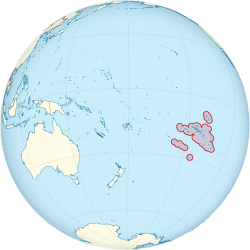 France on the globe (French Polynesia special) (small islands magnified) (Polynesia centered).svg