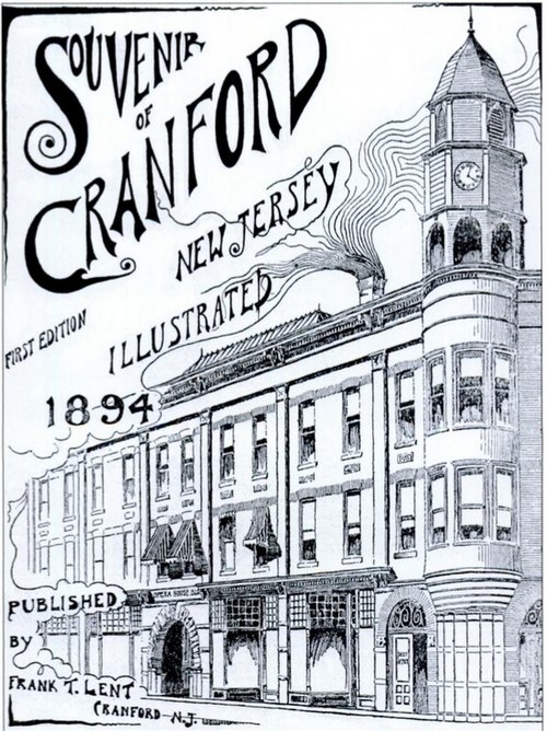 The cover of Souvenir of Cranford (1894) by architect Frank T. Lent