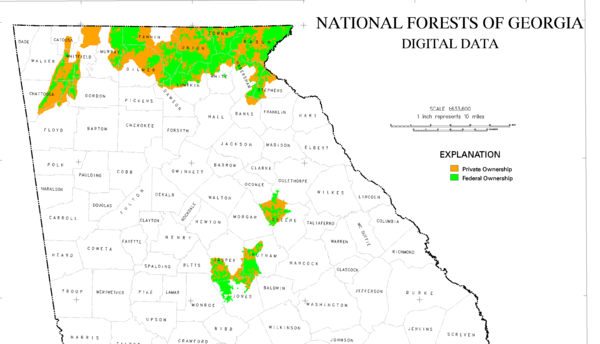 Map showing the lands of the National Forest GA National Forest.png