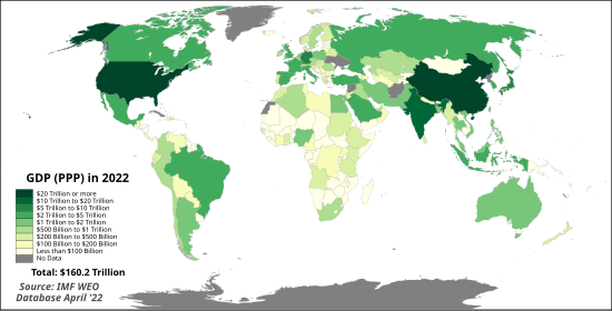 Countries Around the World Ranked by the Net Worth of Their