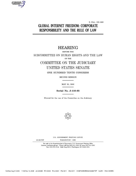 File:GLOBAL INTERNET FREEDOM- CORPORATE RESPONSIBILITY AND THE RULE OF LAW (IA gov.gpo.fdsys.CHRG-110shrg45688).pdf