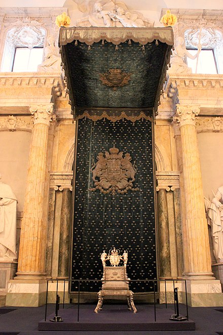 The Silver Throne of Sweden, inside Stockholm Palace