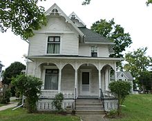 The George Perrigo House, listed on the National Register of Historic Places George Perrigo House Owosso.jpg