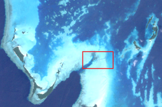 Satellite image, channel marked in red