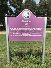 Glendora Gin history sign. Here Milam and Bryant got the fan they used to weigh down Till's body.