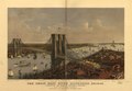 Grand birds eye view of the Great East River Suspension Bridge. Connecting the cities of New York & Brooklyn showing also the splendid panorama of the bay and part of New York. LOC 75694811.tif