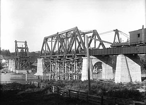 Bau der Salmon Bay Bridge 1913