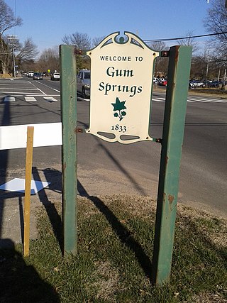 <span class="mw-page-title-main">Gum Springs, Virginia</span> Unincorporated community in Virginia, United States