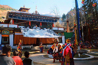 The Gumpa dance being performed in Lachung during the Tibetan festival of Losar Gumpa.jpg
