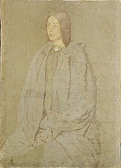 Jeune femme au manteau gris