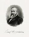 Image 15 Benjamin Harrison Engraving: Bureau of Engraving and Printing; restoration: Andrew Shiva Benjamin Harrison (1833–1901) was a politician and lawyer who served as the 23rd President of the United States from 1889 to 1893. Before ascending to the presidency, Harrison established himself as a prominent local attorney, church leader, and politician in Indianapolis, Indiana, and as a Union Army soldier in the American Civil War. After a term in the U.S. Senate (1881–1887), the Republican Harrison was elected to the presidency in 1888. Hallmarks of his administration included unprecedented economic legislation, including the McKinley Tariff and Sherman Antitrust Act, as well as modernizing the U.S. Navy and admitting six new western states to the Union. More selected pictures