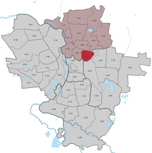 Location of the Am Wasserturm / Thaerviertel district in Halle (Saale) (clickable map)