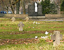 Russian cemetery with cenotaph and tombs