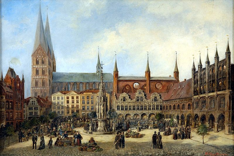 File:Hauttmann Lübeck Rathaus und Marienkirche.jpg