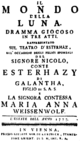 Haydn - Il mondo della luna - strona tytułowa libretta - Esterhazy 1777.png