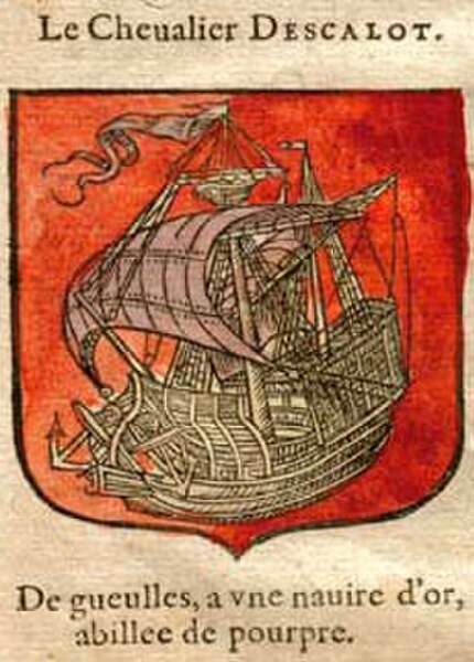 Ship-themed attributed arms of the Knight of Escalot