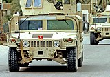 Humvee: the popularity of the civilian Hummer is no coincidence. Film stars and rock music stations can afford the real thing, the Hummer H1: Arnold Schwartzenegger was the first customer to own a civilian version of the military model..