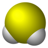 Spacefill model of hydrogen sulfide