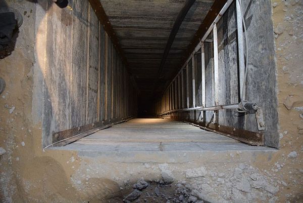 Photograph of a tunnel shaft in Gaza discovered in 2014