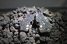 An example of impactite on Earth (from Monturaqui impact crater, Chile) Impactites from Monturaqui Impact Crater.jpg
