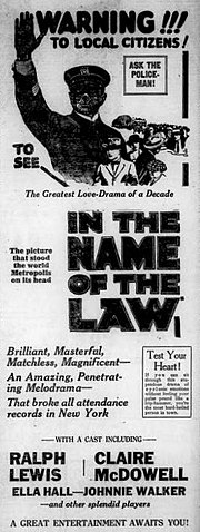 Newspaper ad In the Name of the Law (1922) - 2.jpg