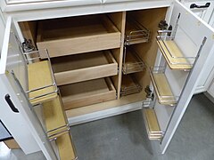 interior drawers in a base cabinet