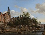 Vido de Oudezijds Voorburgwal, ĉirkaŭ 1670.
