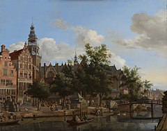 Vue du sud de l'Oude Kerk d'Amsterdam, de Jan van der Heyden.