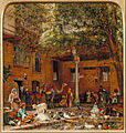 The Courtyard of the Coptic Patriarch's House in Cairo by John Frederick Lewis (1864)