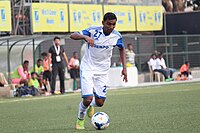 Joy Ferrao of Dempo SC in action against Mumbai FC during the 2014-15 I-League. Joy Feraro During Mumbai FC VS Dempo SC Game.JPG